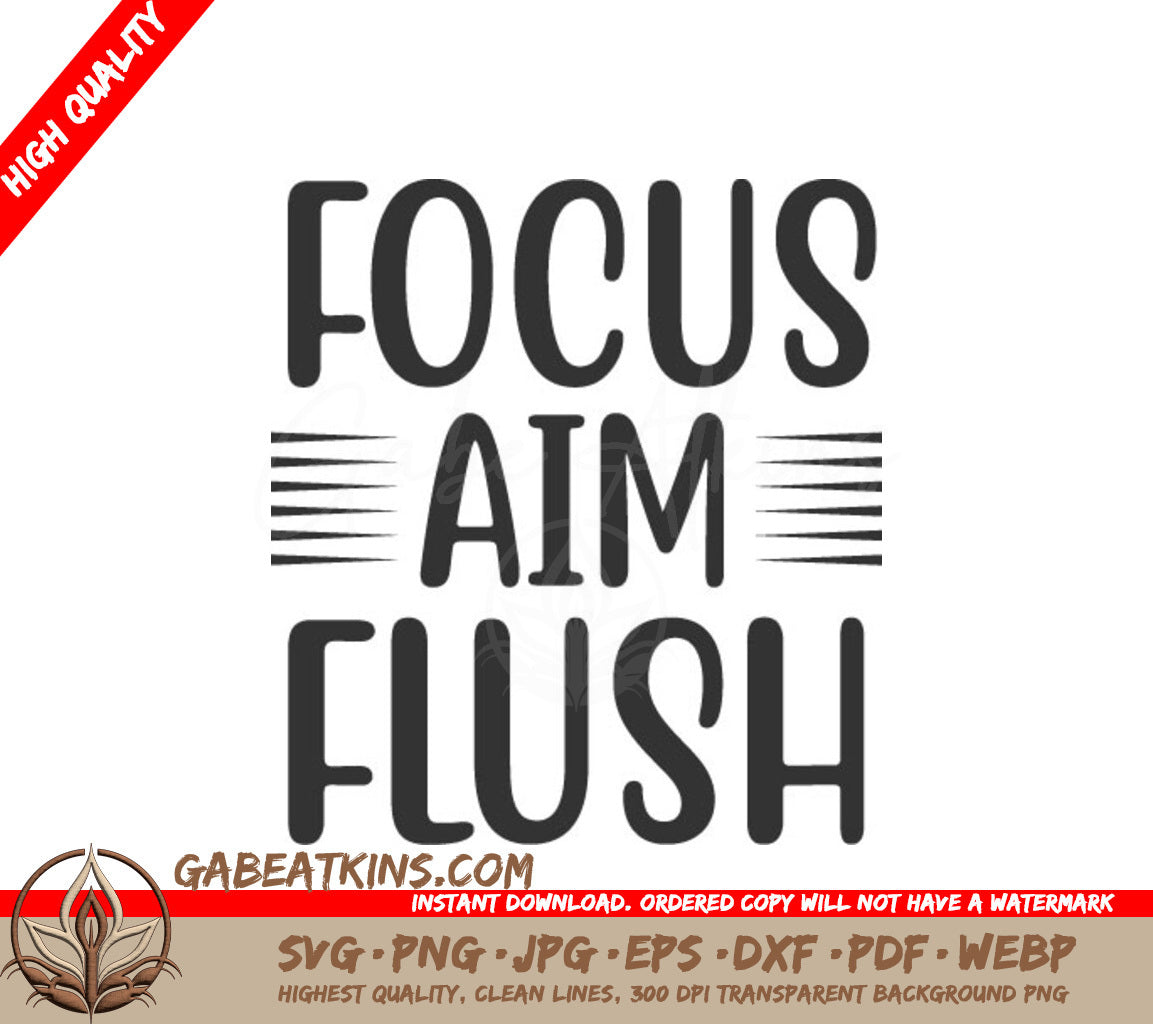 Focus Aim Flush Bathroom SVG SVG