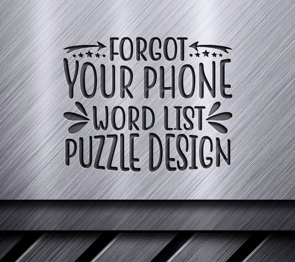 Forgot Phone Word List Puzzle SVG SVG