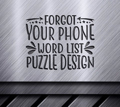 Forgot Phone Word List Puzzle SVG SVG