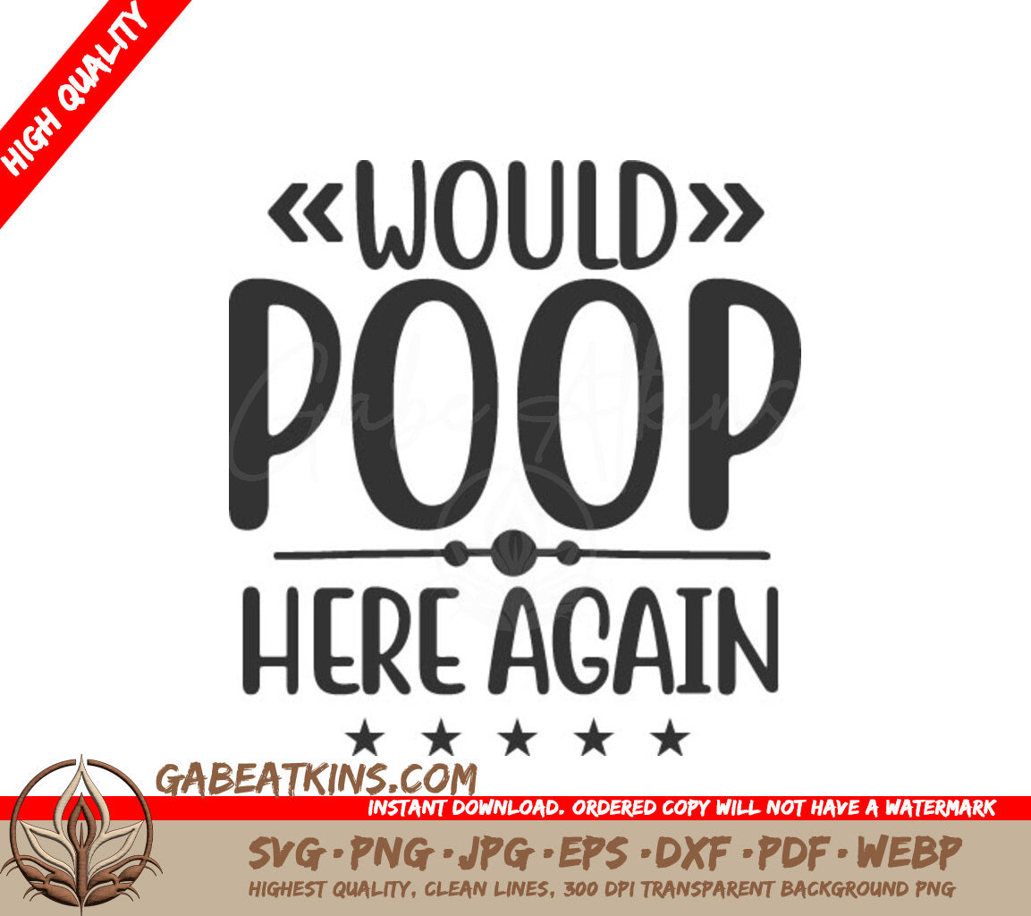 Poop Here Again SVG Sign SVG