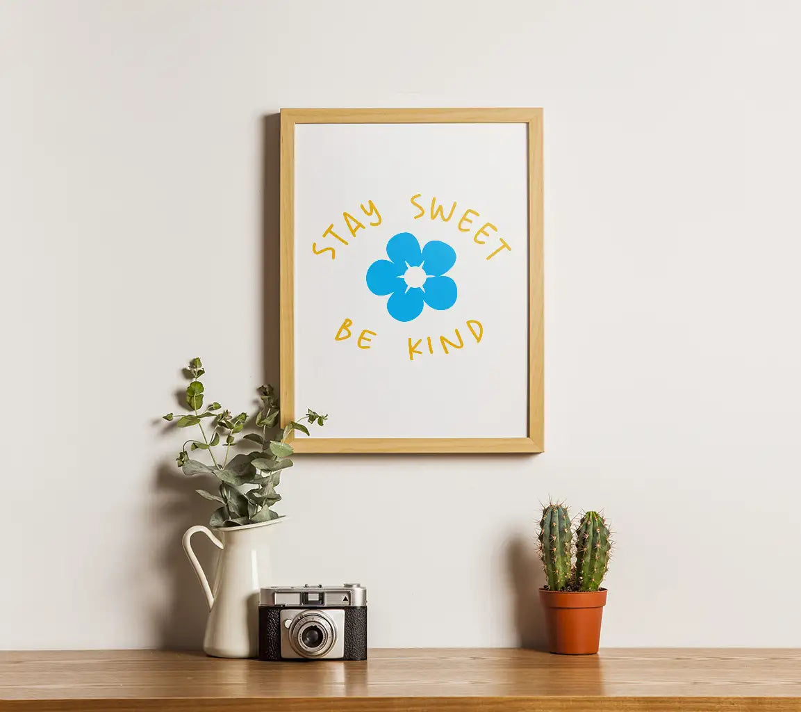 Blue Flower Stay Sweet Be Kind SVG SVG