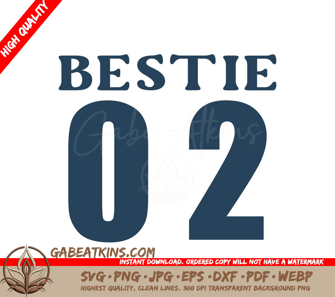 Blue Bestie 02 SVG Design SVG