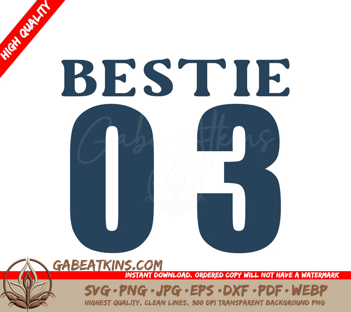 Blue Bestie 03 SVG Design SVG