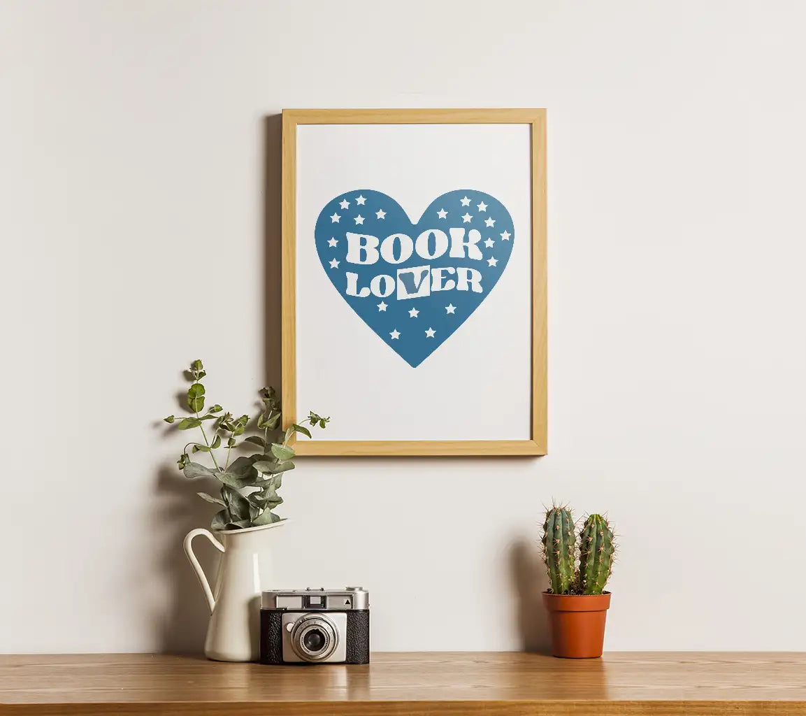 Blue Heart Book Lover SVG SVG