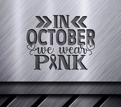 October Pink Ribbon Breast Cancer SVG SVG