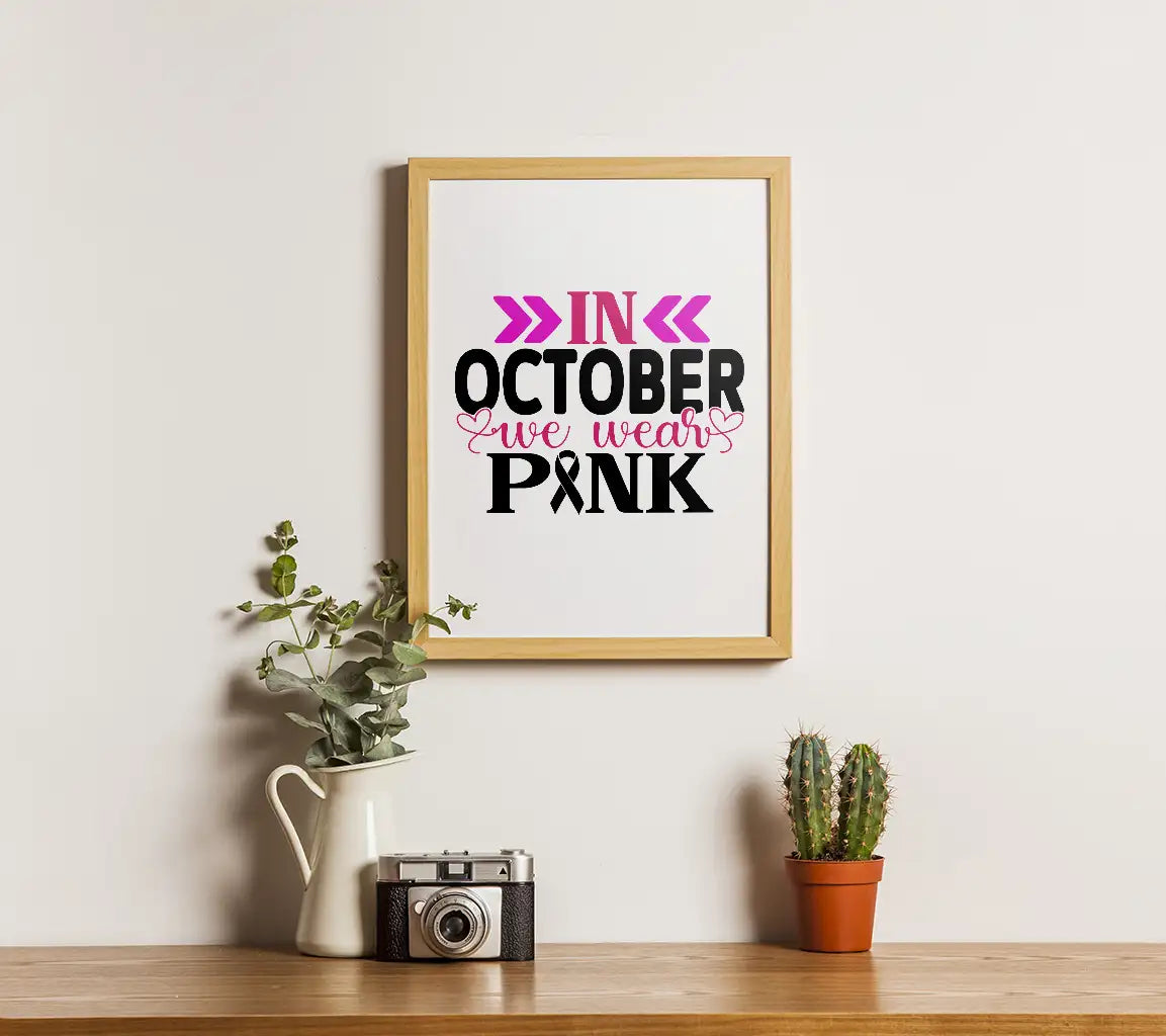 October Pink Ribbon Breast Cancer SVG SVG