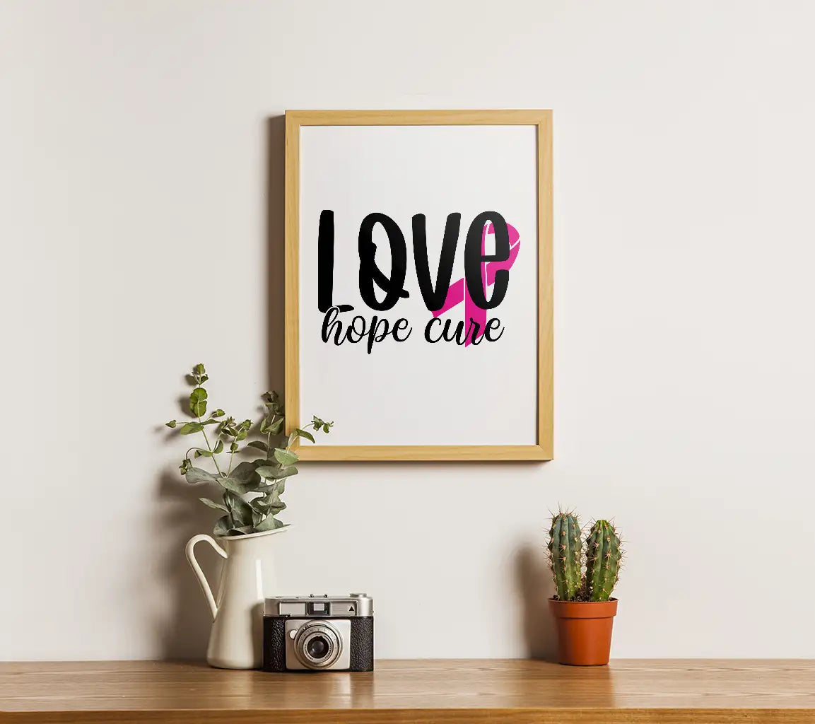 Pink Ribbon Love Hope Cure SVG SVG