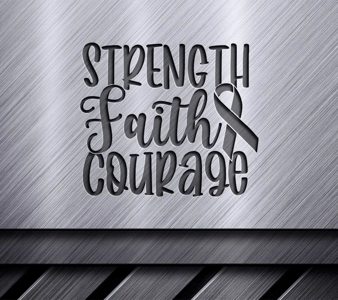 Pink & Black Strength Faith Courage SVG SVG