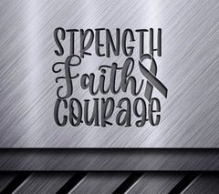 Pink Ribbon Strength Faith Courage SVG SVG