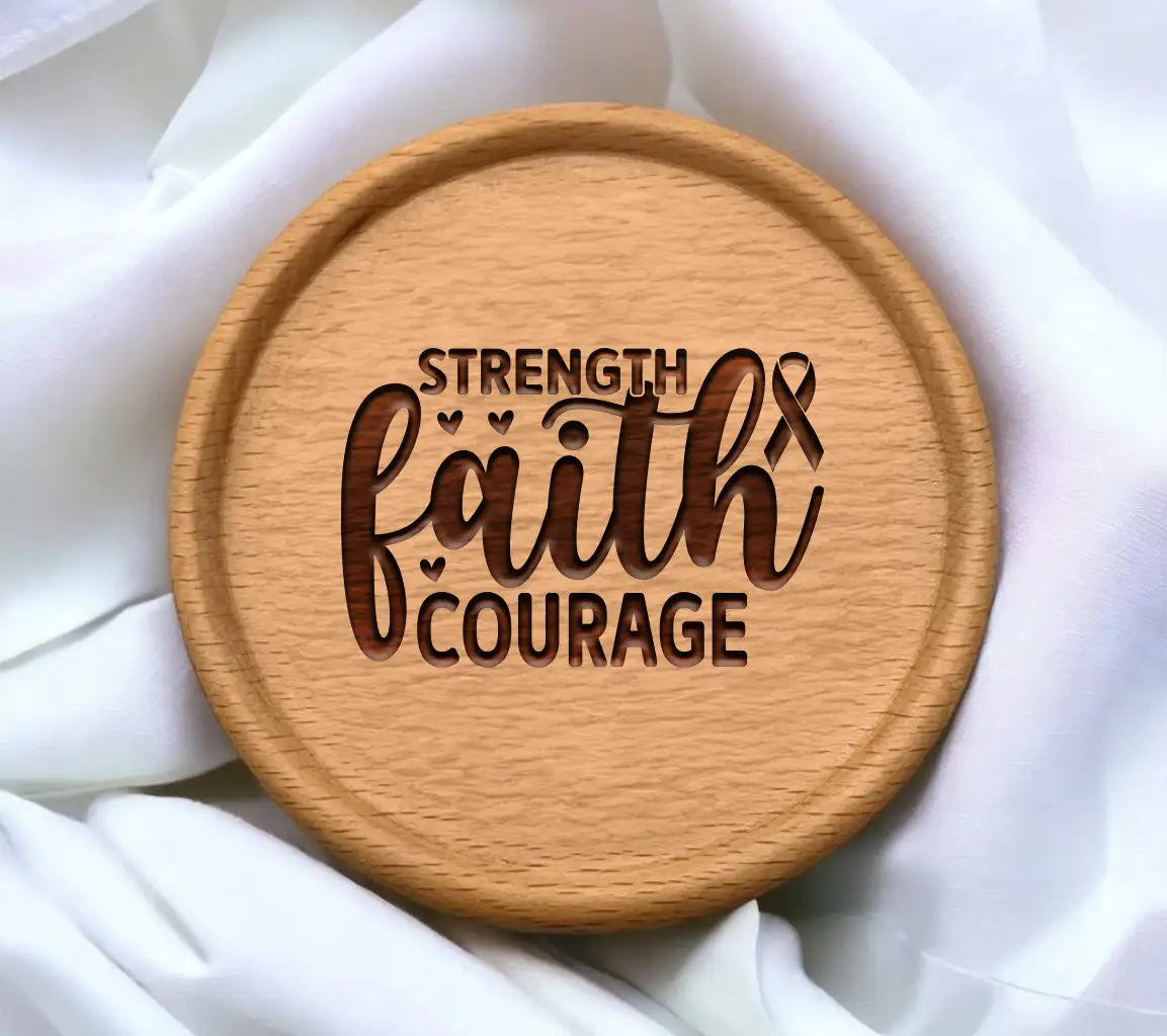 Pink & Black Strength Faith Courage SVG SVG