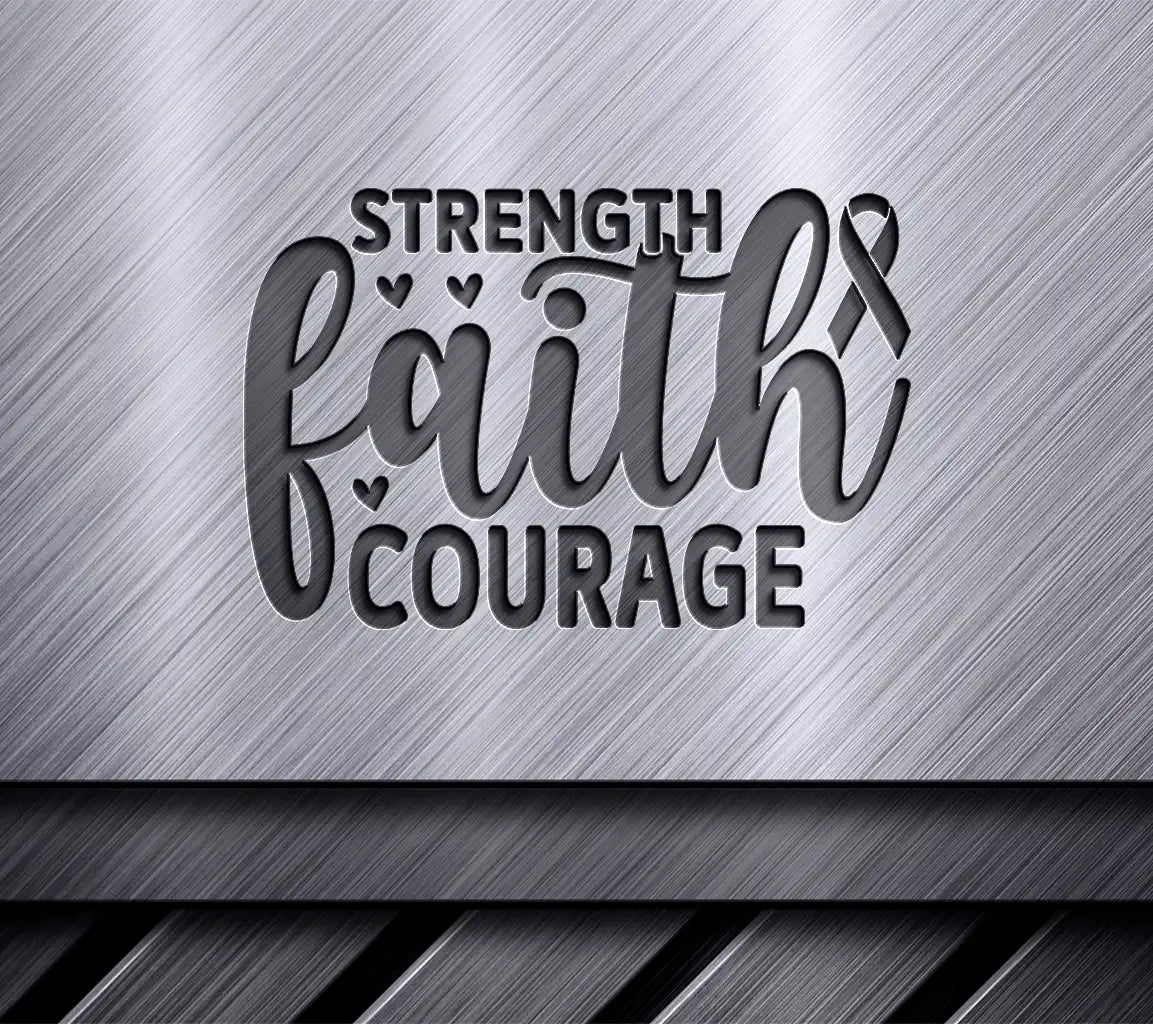 Pink & Black Strength Faith Courage SVG SVG