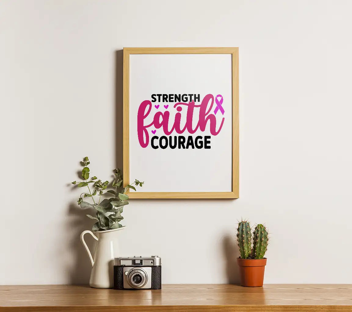 Pink & Black Strength Faith Courage SVG SVG