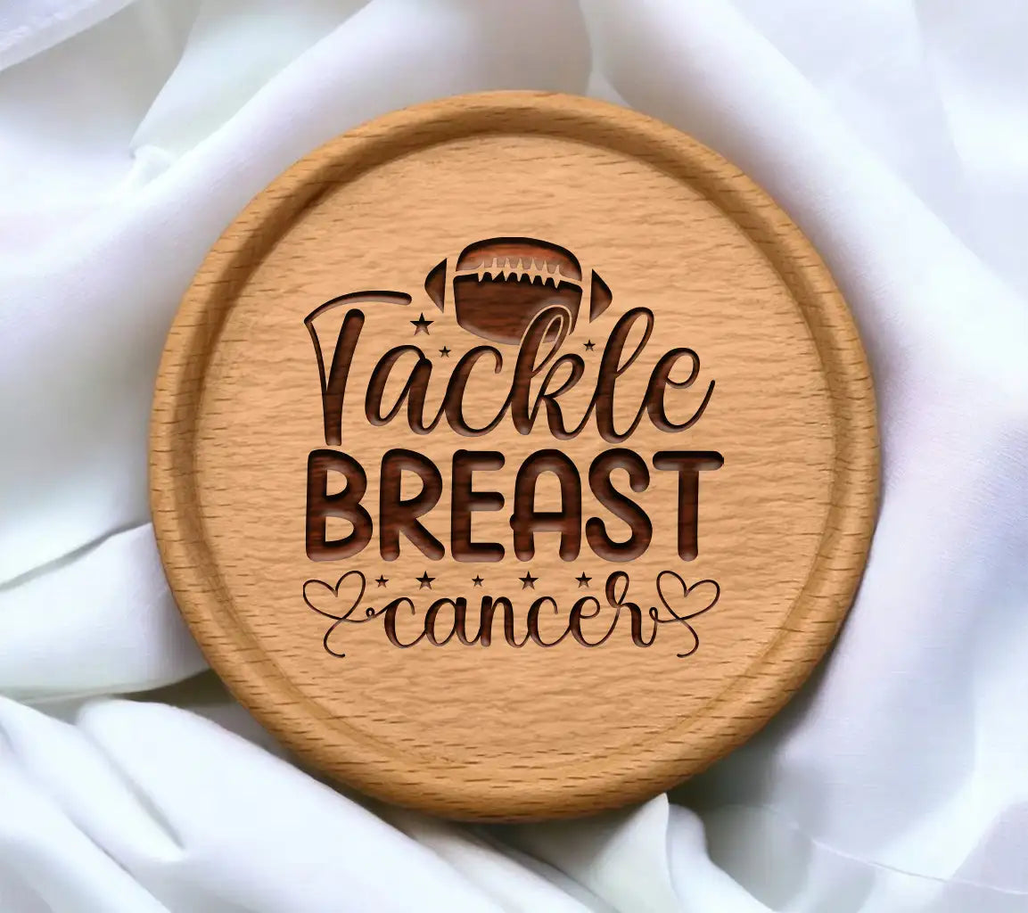 Pink & Black Tackle Breast Cancer SVG SVG