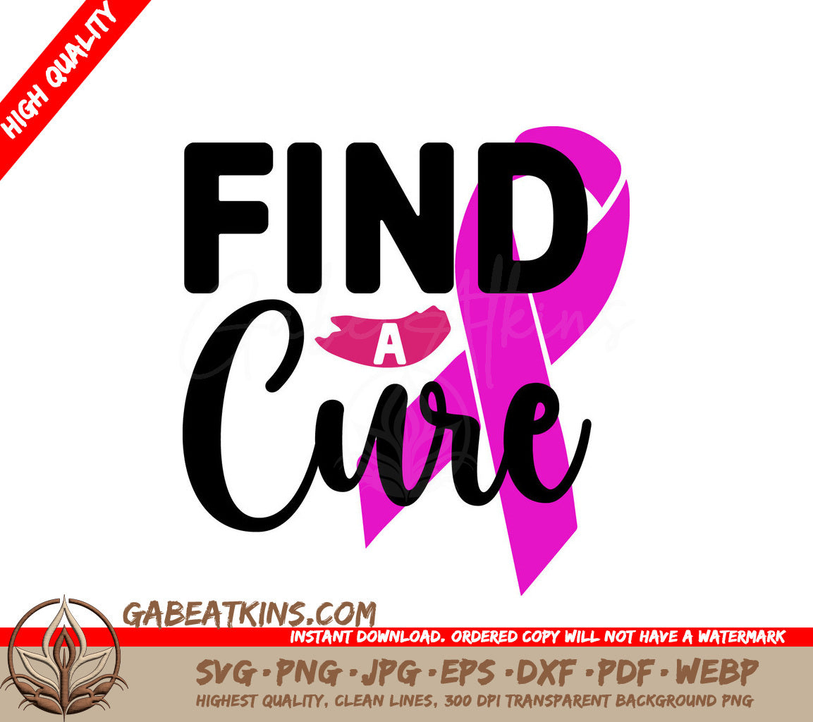 Pink Ribbon Find A Cure SVG SVG