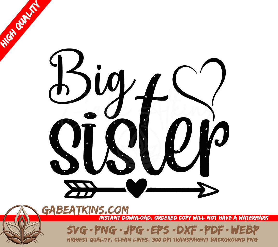 Big Sister Heart Arrow SVG SVG