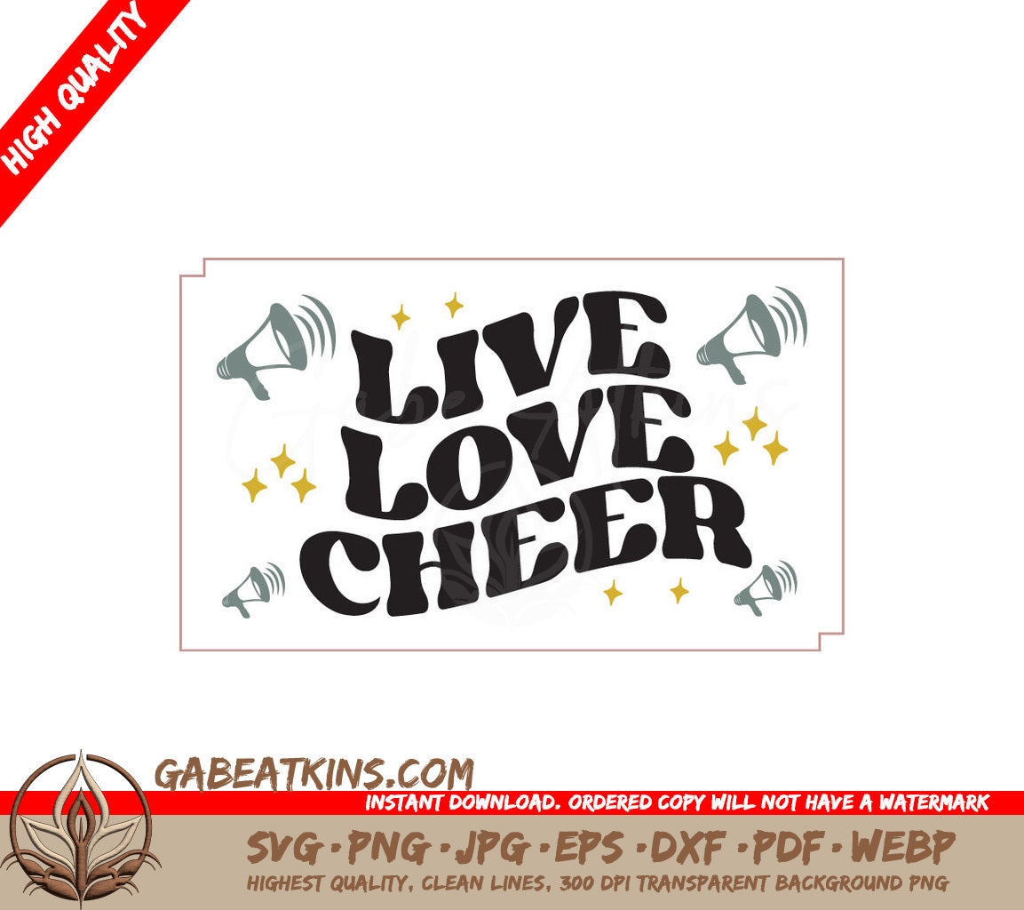 Live Love Cheer SVG Design SVG