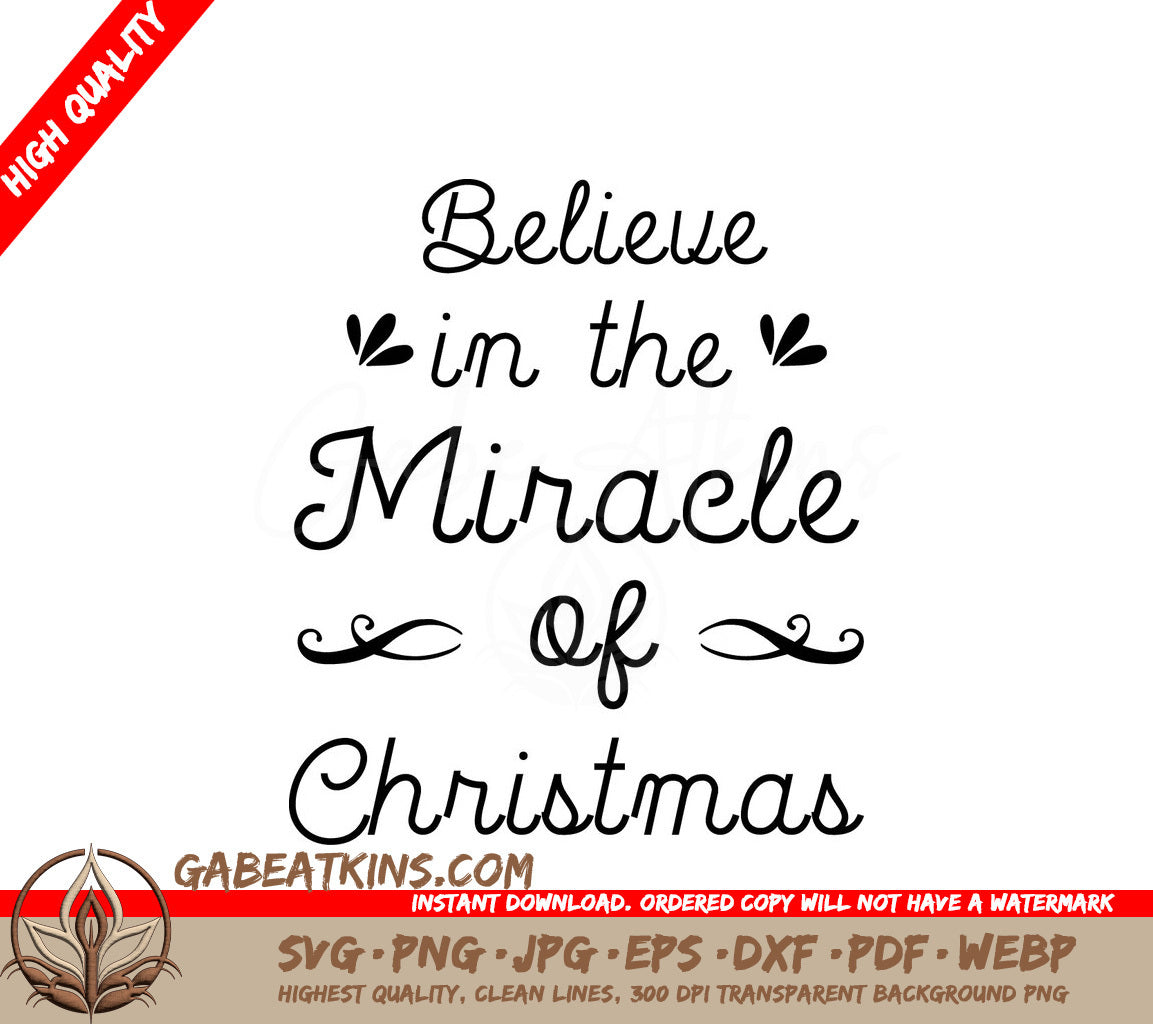 Christmas Miracle Believe SVG SVG