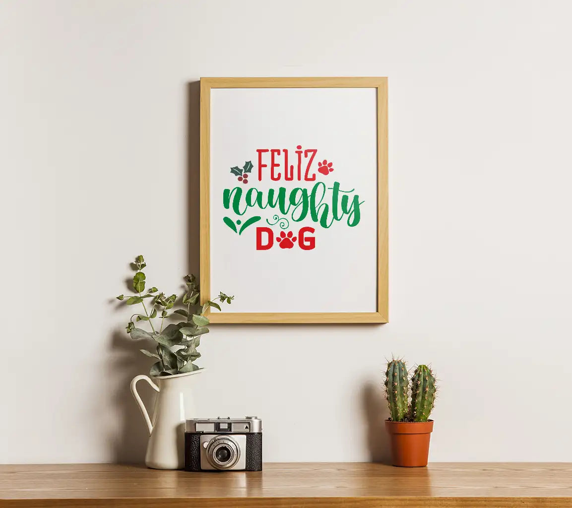 Feliz Naughty Dog Christmas SVG SVG