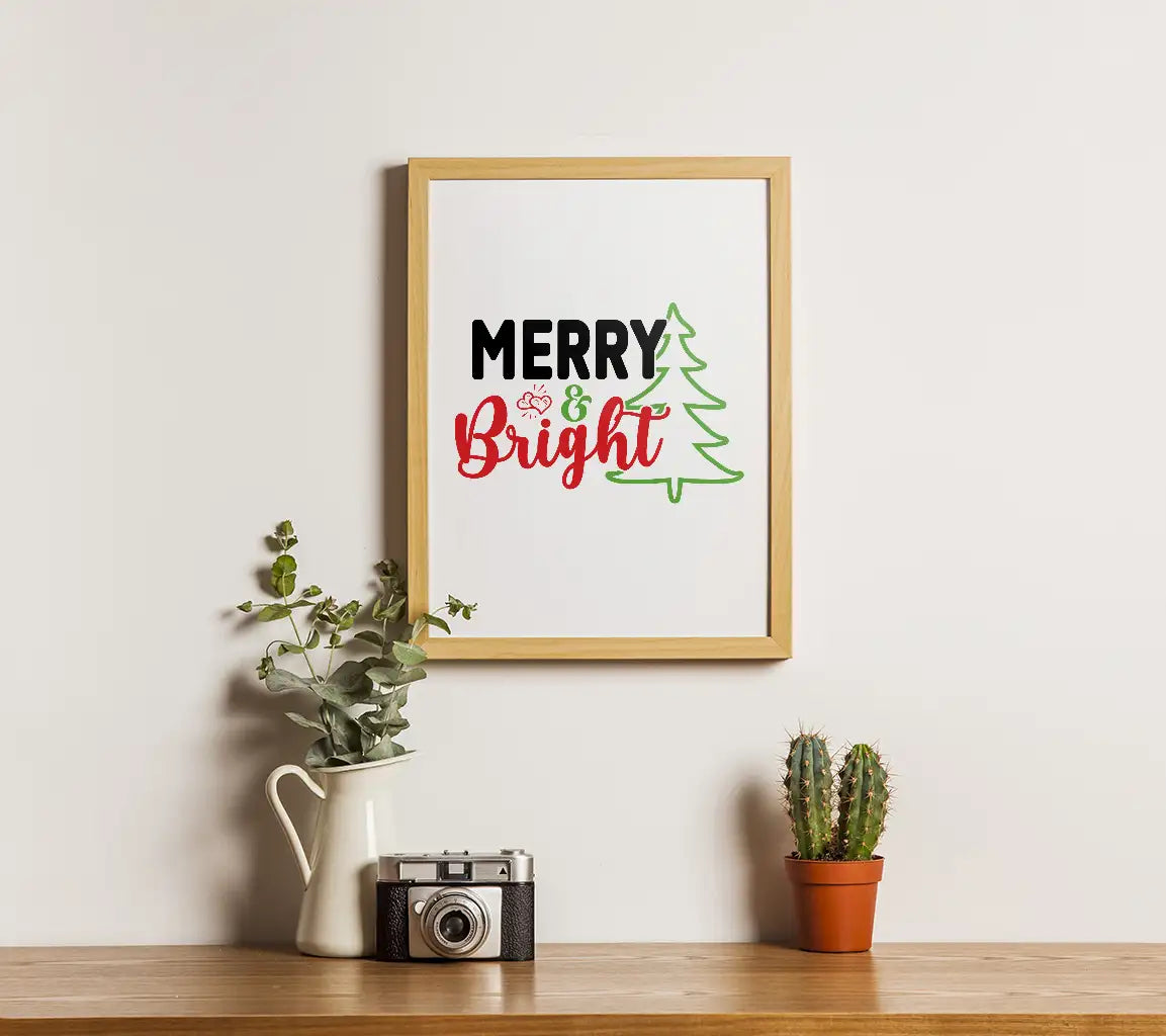 Merry & Bright Christmas Tree SVG SVG