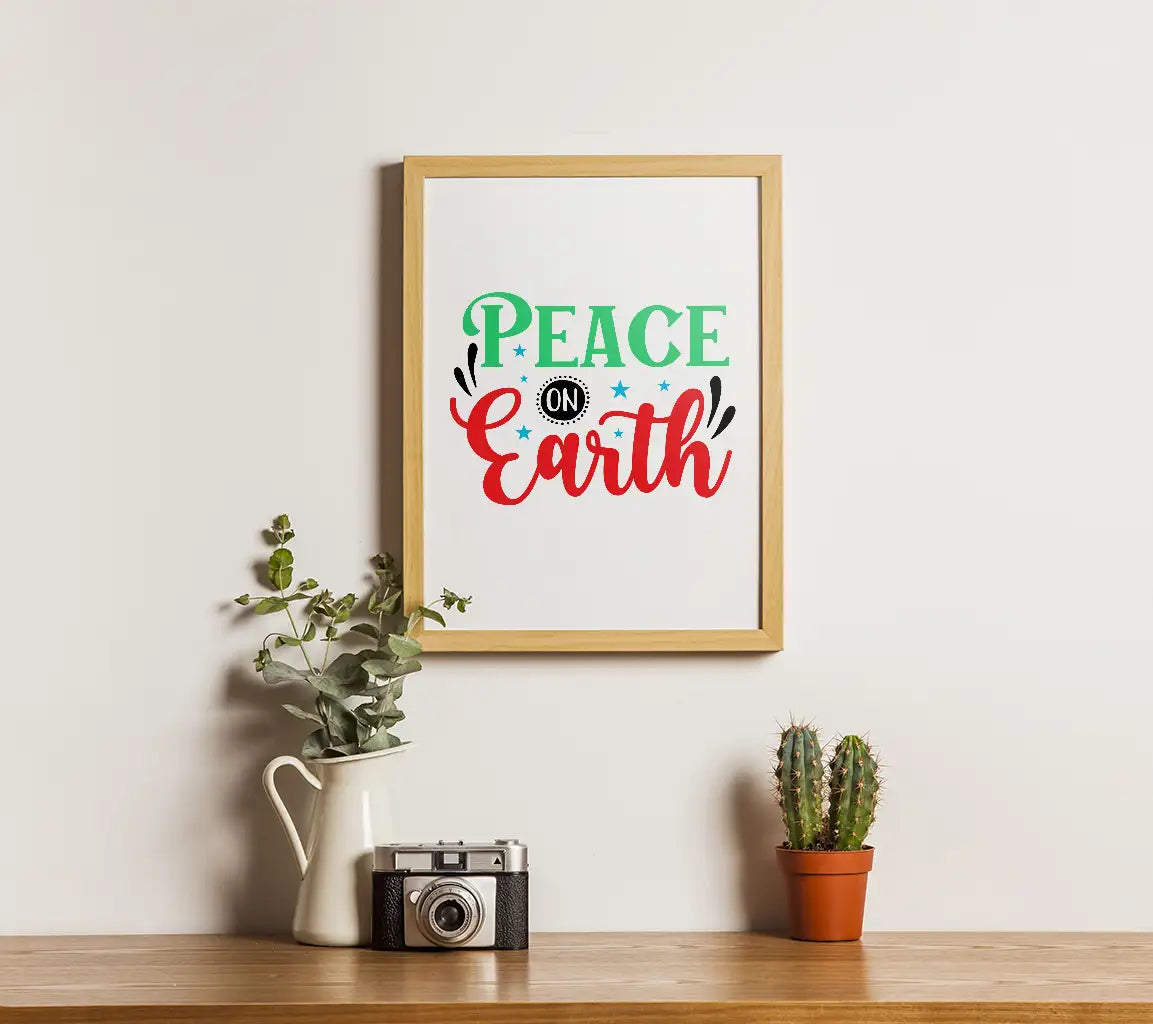 Green & Red Peace On Earth SVG SVG