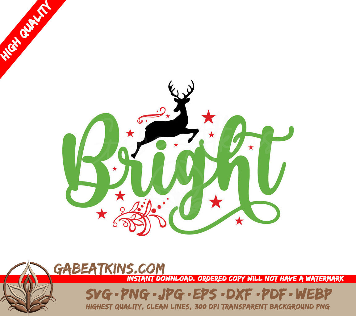 Christmas Reindeer Word SVG SVG