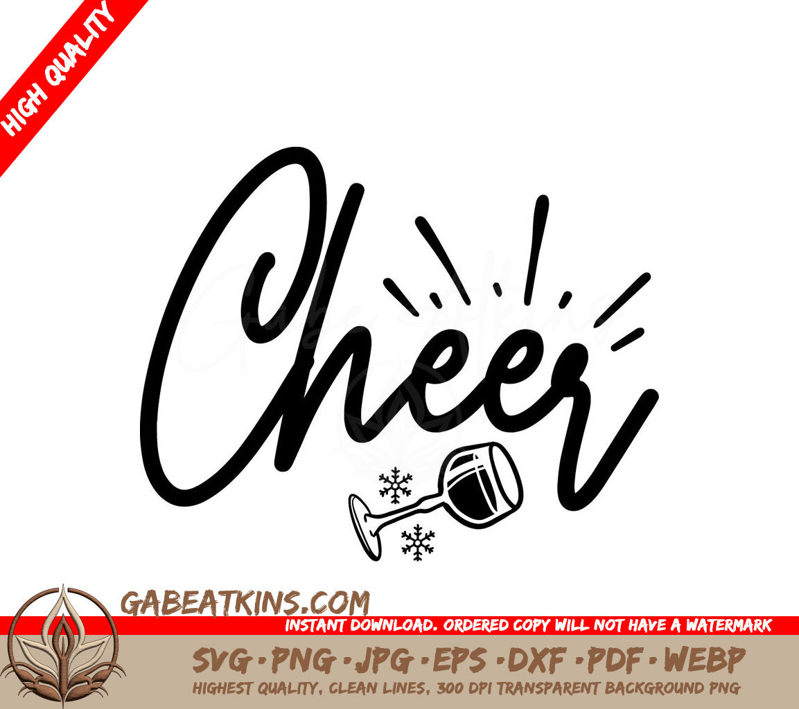 Christmas Cheer Wine Glass SVG SVG