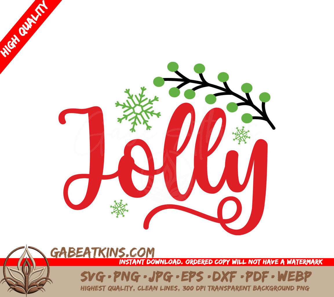 Jolly Snowflakes & Berries SVG SVG