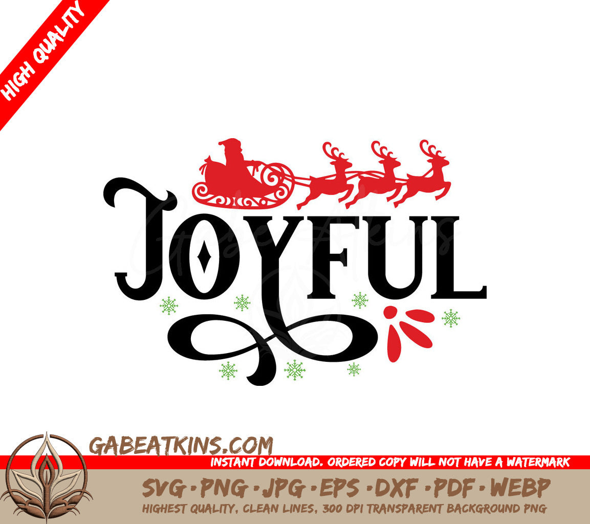 White Background Joyful Christmas SVG SVG