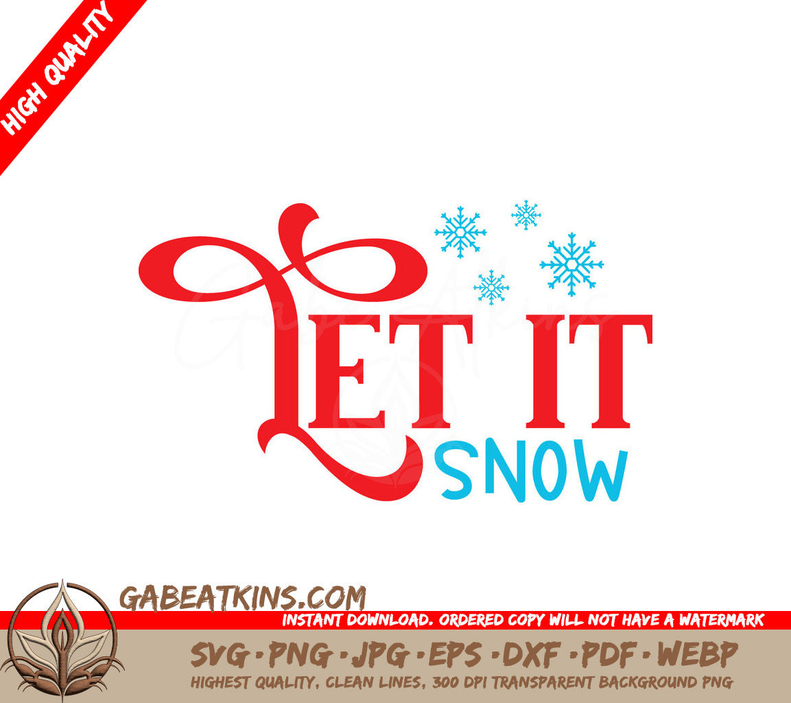 Red & Blue Let It Snow SVG SVG