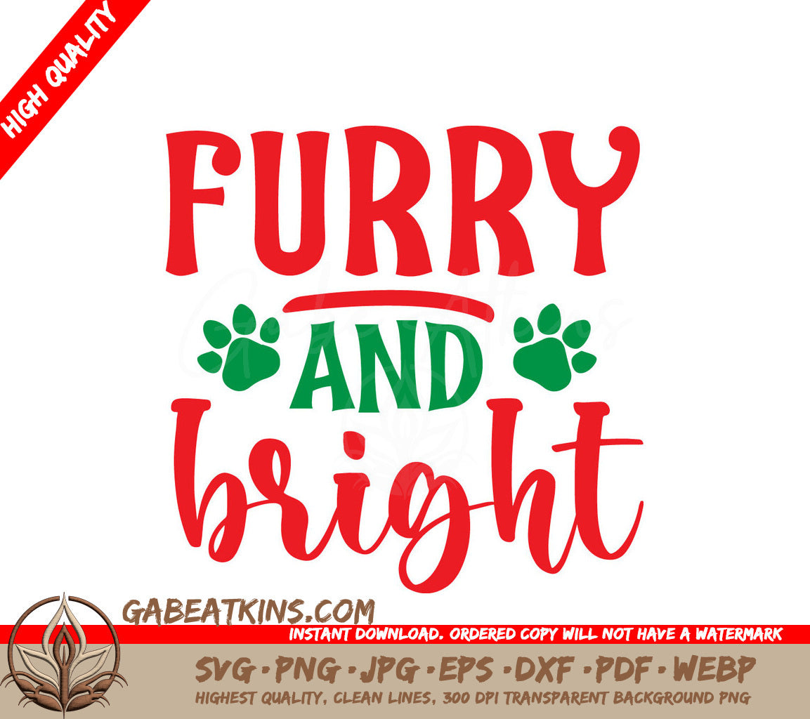 Furry & Bright Christmas SVG SVG