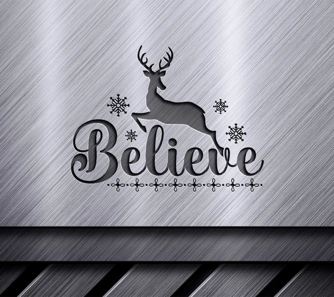 Believe Reindeer Christmas SVG SVG