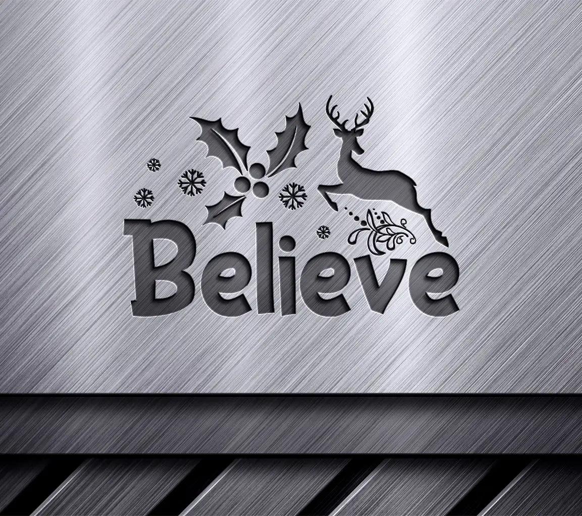 Believe Reindeer Christmas SVG SVG