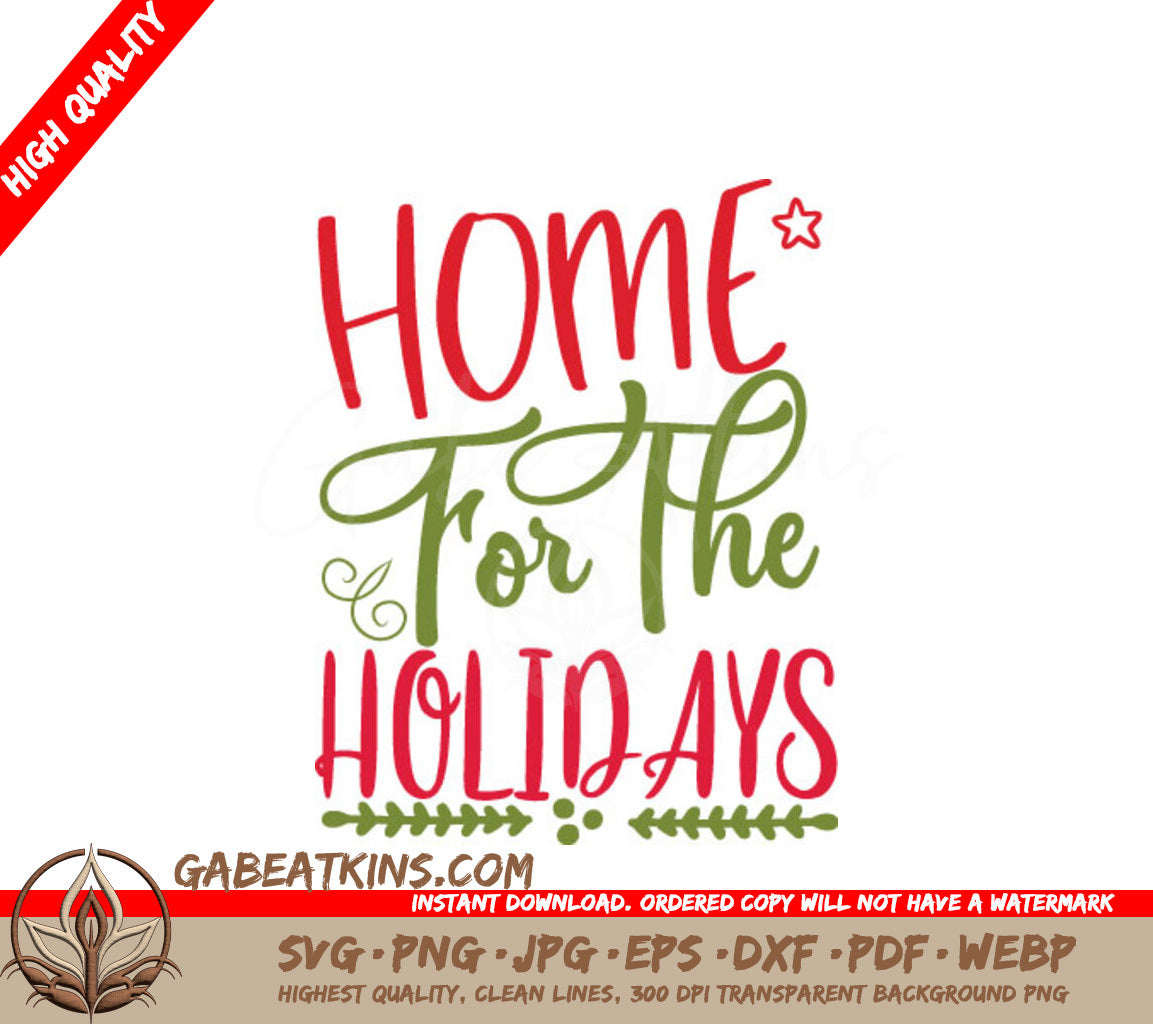 Red & Green Holiday Home SVG SVG