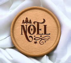 White Noel Round Ornament SVG SVG