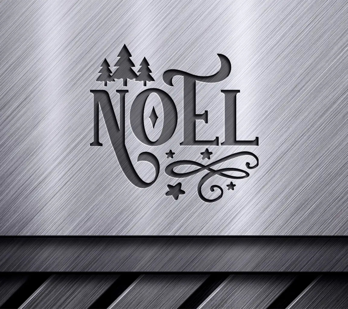 White Noel Round Ornament SVG SVG