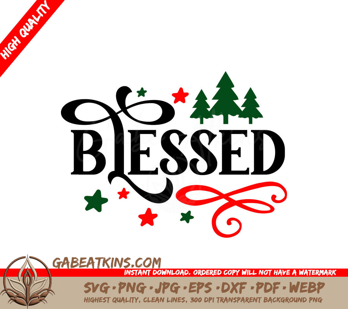 Blessed Christmas Round Ornament SVG SVG