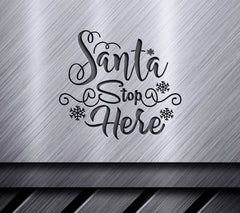 Green & Red Santa Stop Here SVG SVG