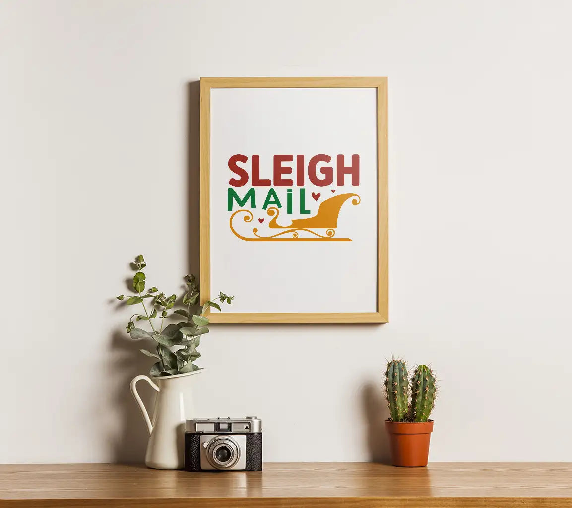 Sleigh Mail SVG Christmas Sticker SVG