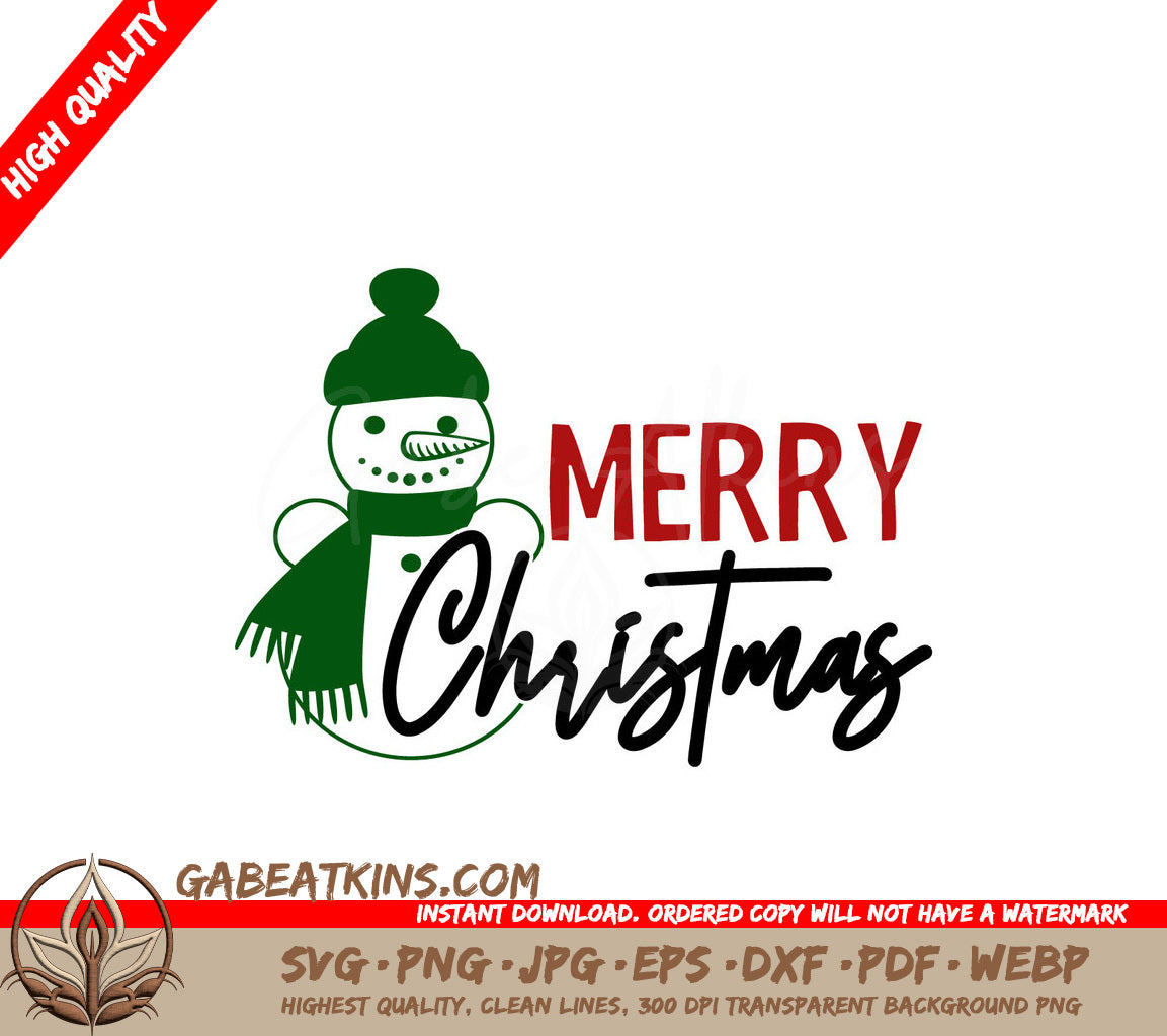 Merry Christmas Snowman SVG SVG