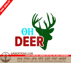 Oh Deer SVG Christmas Sticker SVG