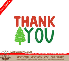 Christmas Tree Thank You SVG SVG