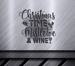 Christmas Mistletoe & Wine SVG SVG