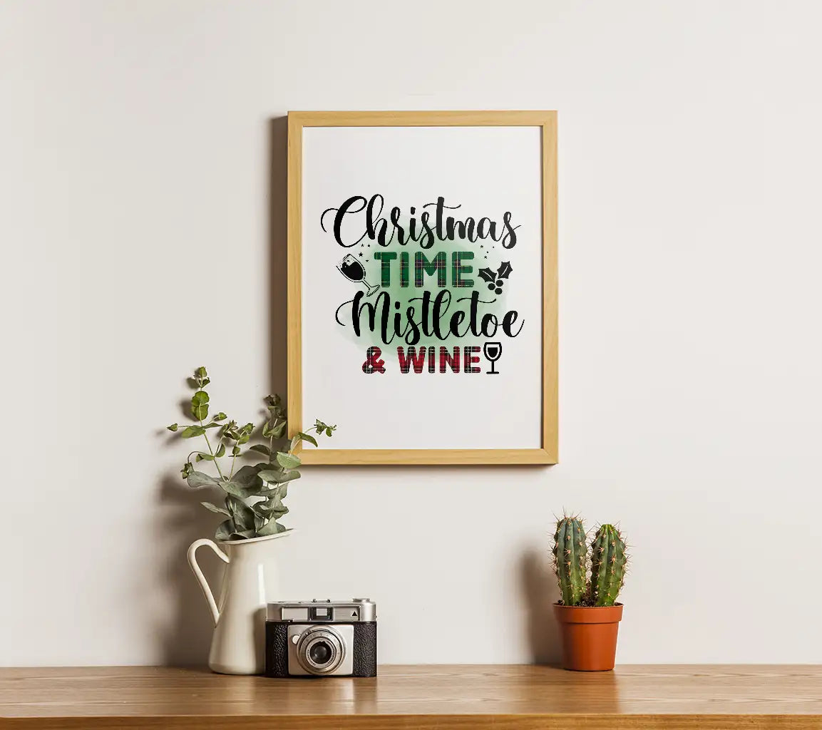 Christmas Mistletoe & Wine SVG SVG