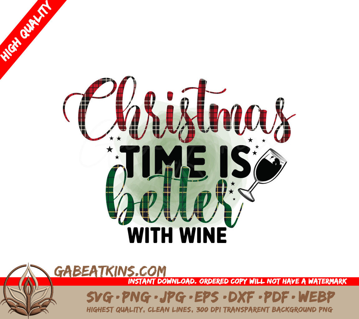 Christmas Wine SVG Sublimation Design SVG