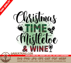 Christmas Mistletoe & Wine SVG SVG