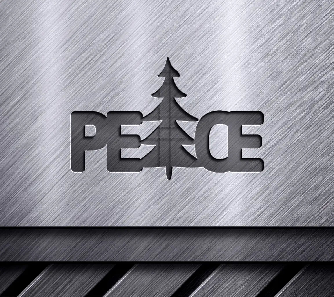 Plaid Christmas Tree Peace Sign SVG SVG