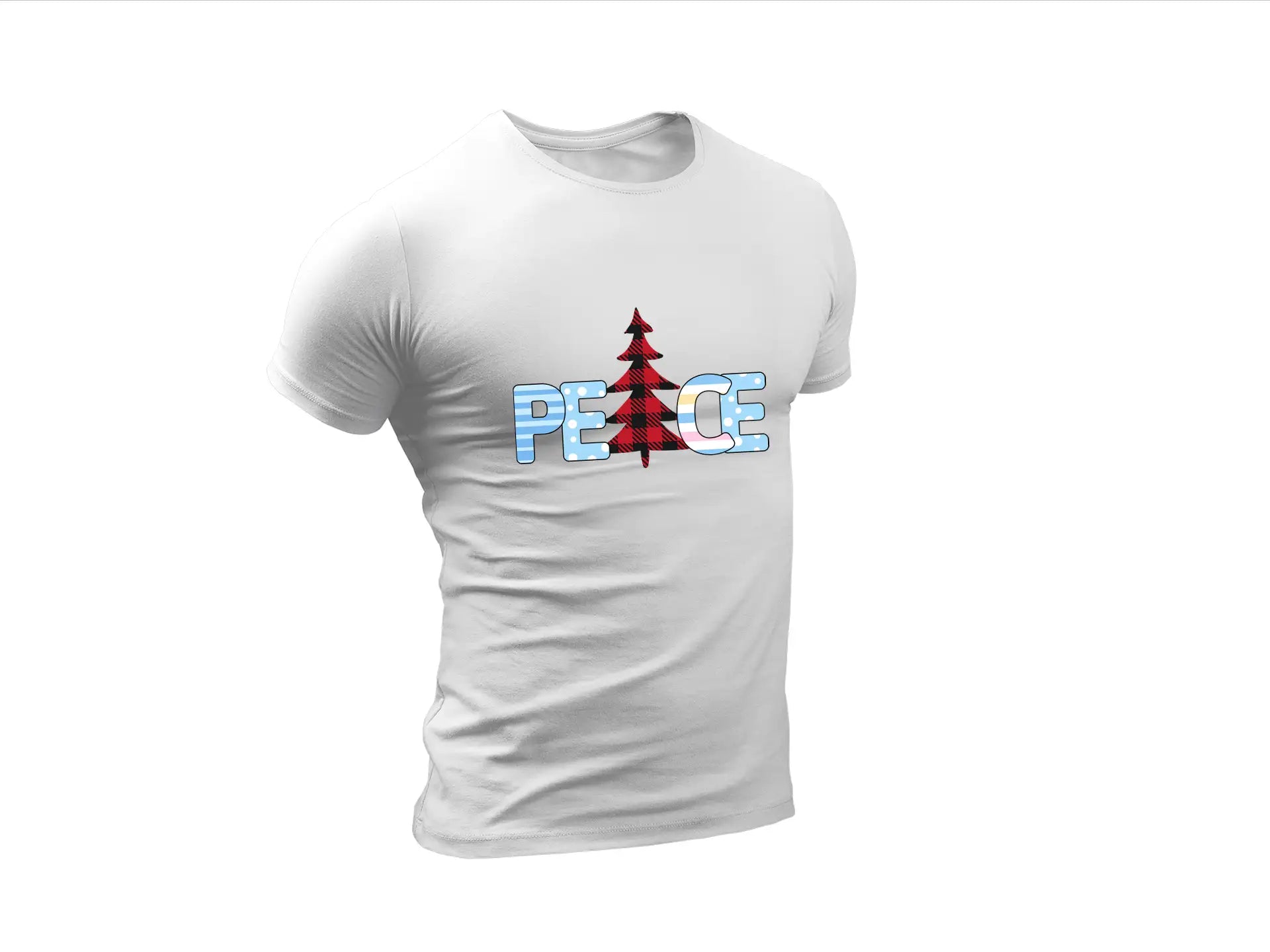 Plaid Christmas Tree Peace Sign SVG SVG