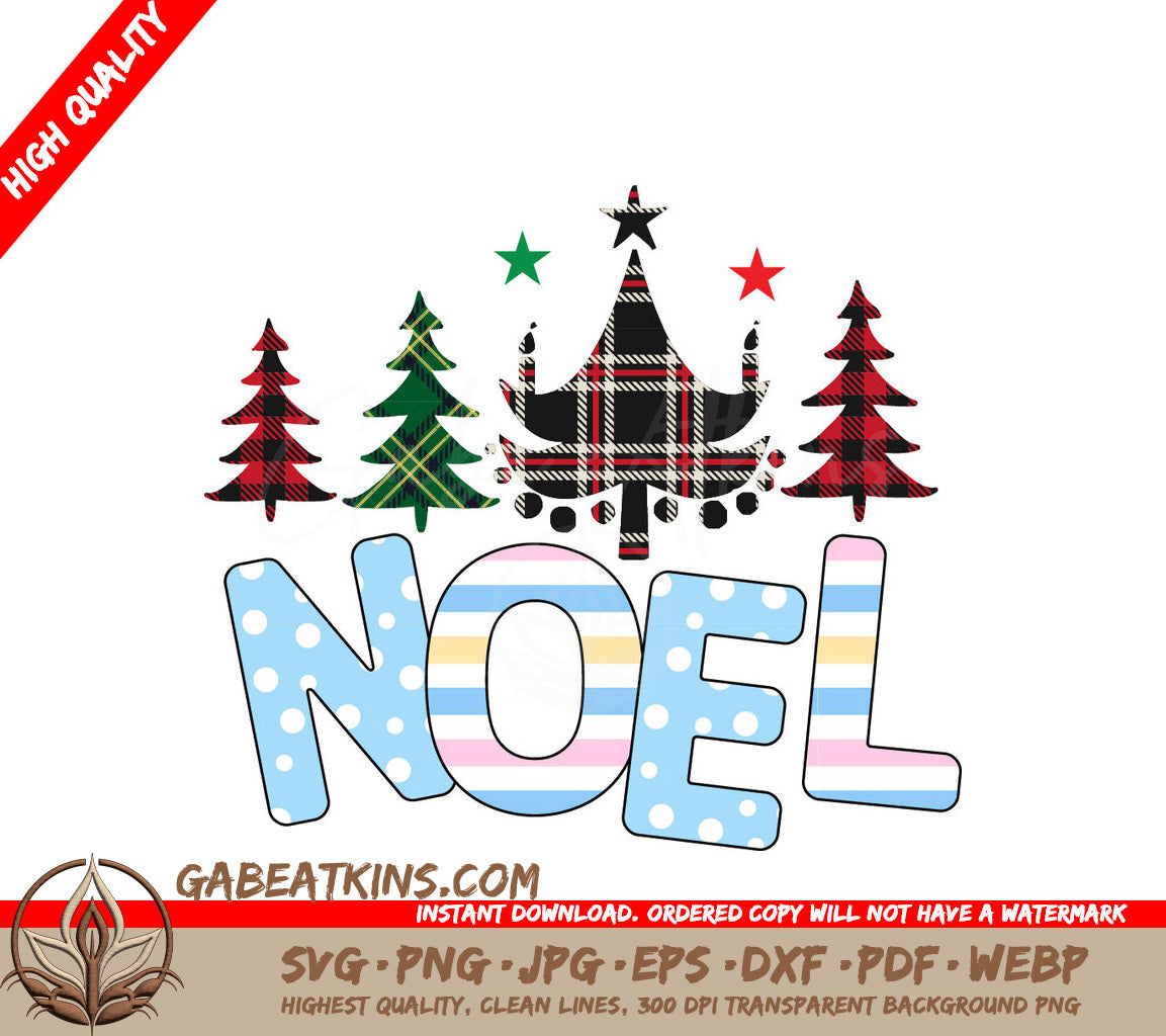 Plaid Noel Christmas Tree SVG SVG