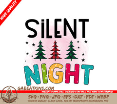 Silent Night Christmas Tree SVG SVG