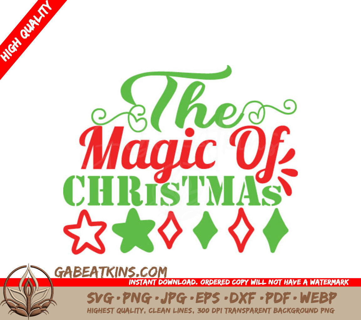 Red & Green Christmas Magic SVG SVG